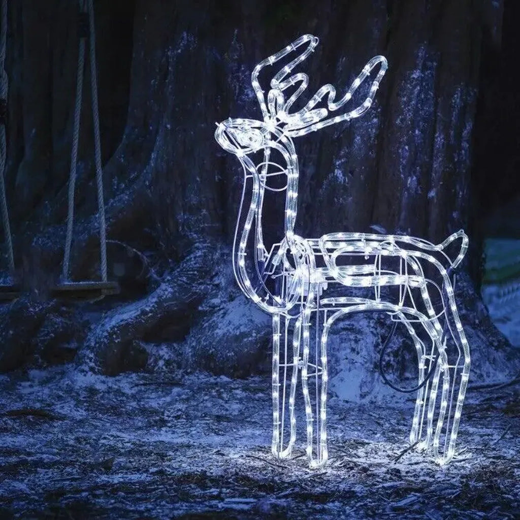 Reno Navideño Luz Led Solar Decorativo 120cm Multicolor.