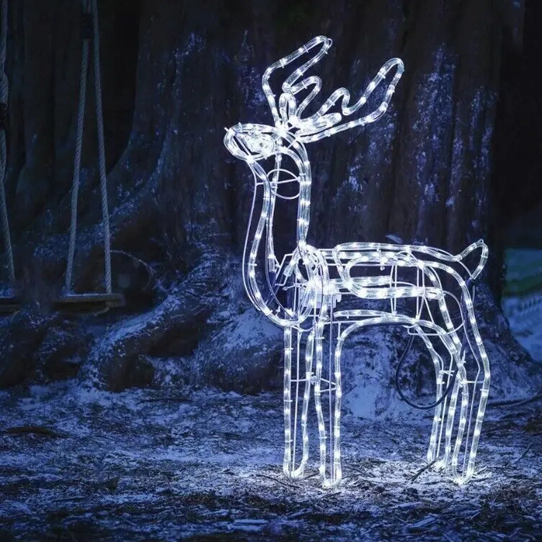 Reno Navideño Luz Led Solar Decorativo 120cm Multicolor.