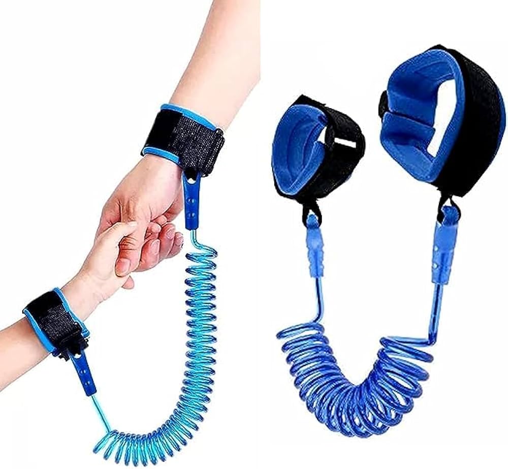 Arnés Correa Seguridad Niños Pulsera Anti-robo De Acero 2 M Color Azul