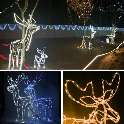 Reno Navideño Luz Led Solar Decorativo 120cm Multicolor.