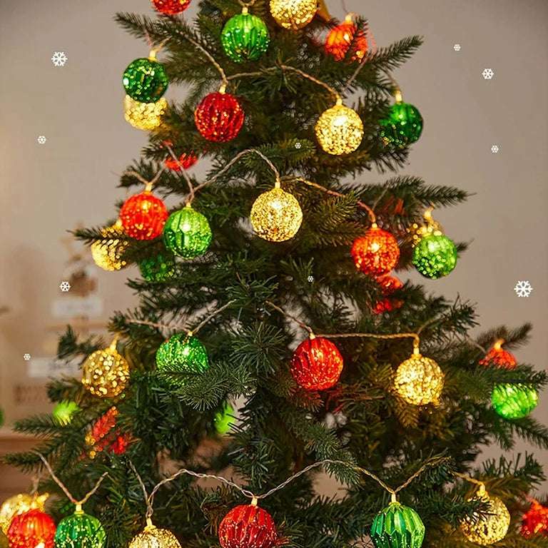 Cadena de luces LED navideñas de 1,5 metros, bola navideña...