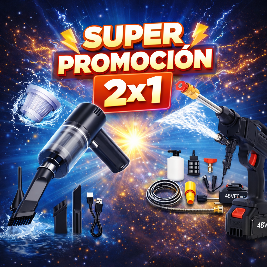 SUPER PROMO 1 HIDROLAVADORA + 1 MINI ASPIRADORA PORTATIL.