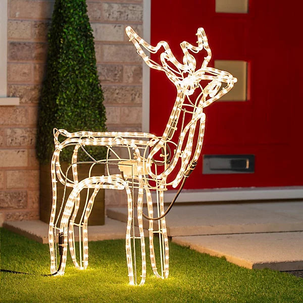 Reno Navideño Luz Led Solar Decorativo 120cm Multicolor.